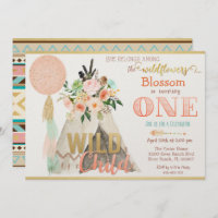 Tribal Teepee Tipi Première Invitation d'anniversa