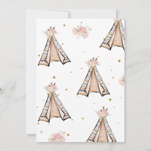 Tribal TeePee Wild Un Invitation d'anniversaire mi (Dos)