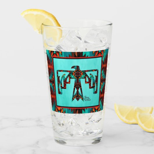 Tribal Thunderbird Glass Cup Glas (Voorkant ijs)