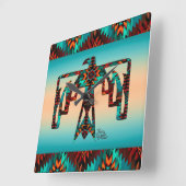 Tribal Thunderbird Wall Clock Vierkante Klok (Hoek)