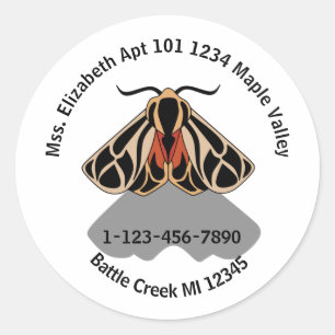 Tribal Tiger Moth Emergency Contact Information Ka Ronde Sticker