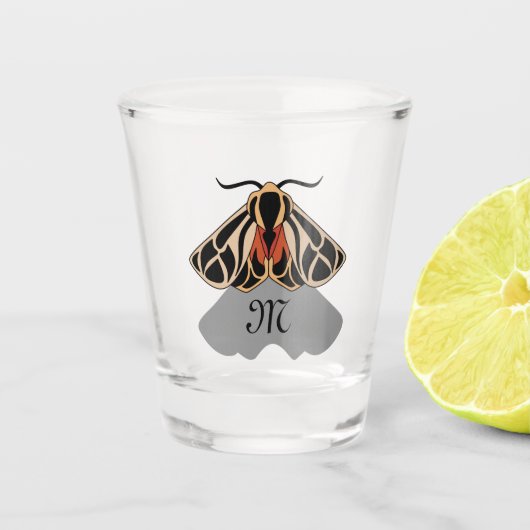 Tribal Tiger Moth Monogram Shot Glas (Voorkant)