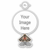Tribal Tiger Moth Monogram Sticker (Voorkant)