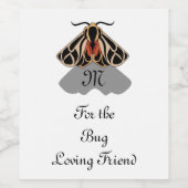 Tribal Tiger Moth Monogram Wijn Etiket (Enkel label)