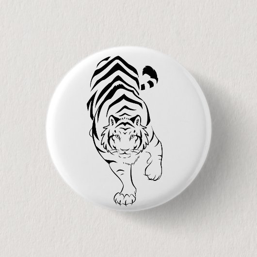 Tribal Tiger Pinback Button (Voorkant)