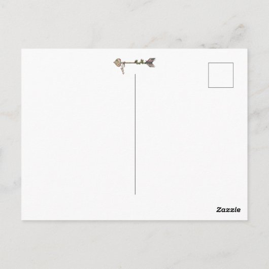 Tribal Tipi, Vossen en Hartpijl Boho Dank u Briefkaart (Achterkant)