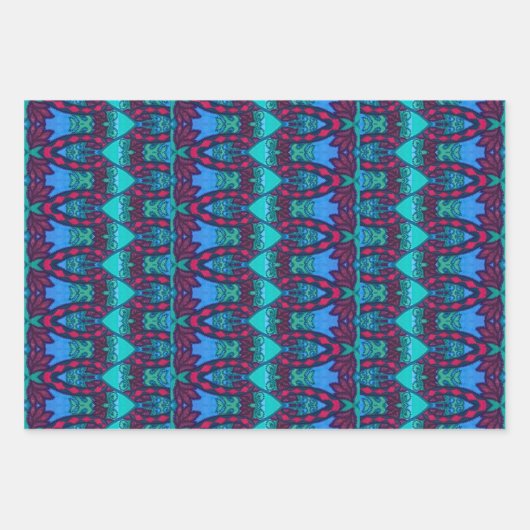 Tribal Uil en Kat Inpakpapier Vel (Voorkant 3)