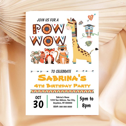 Tribal verjaardagsuitnodiging kaart