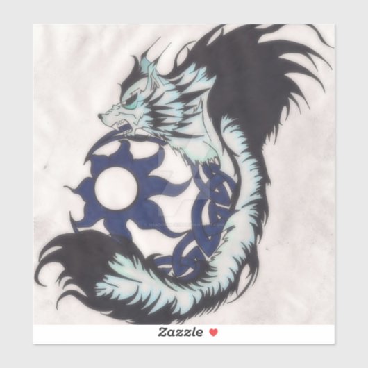 Tribal Viking Wolf Laptop Decal Sticker (Vel)