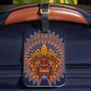 Tribal Warrior King ritueel masker Bagagelabel