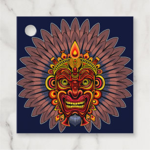 Tribal Warrior King ritueel masker Bedankjes Labels