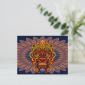 Tribal Warrior King ritueel masker Briefkaart (Staand voorkant)