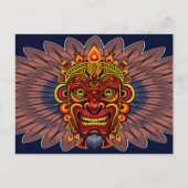 Tribal Warrior King ritueel masker Briefkaart (Voorkant)