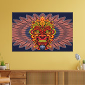 Tribal Warrior King ritueel masker Canvas Afdruk (Insitu (Woonkamer))