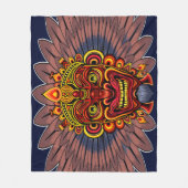 Tribal Warrior King ritueel masker Fleece Deken (Voorkant)