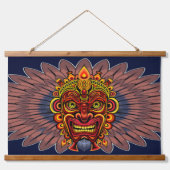 Tribal Warrior King ritueel masker Hangend Wandkleed (Voorkant)