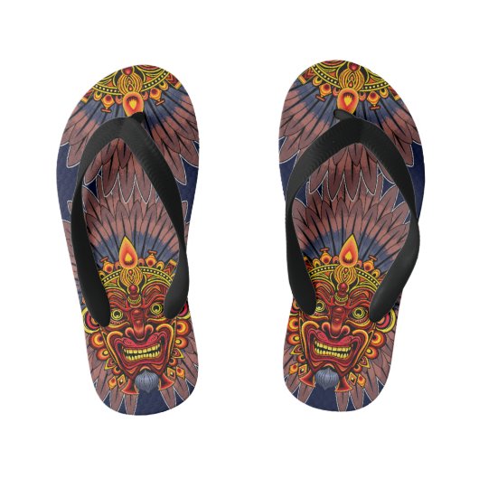 Tribal Warrior King ritueel masker Kinder Teenslippers (Voetbed)