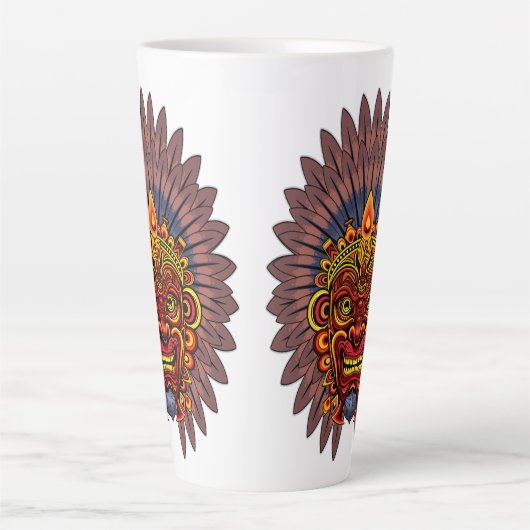 Tribal Warrior King ritueel masker Latte Mok (Voorkant)