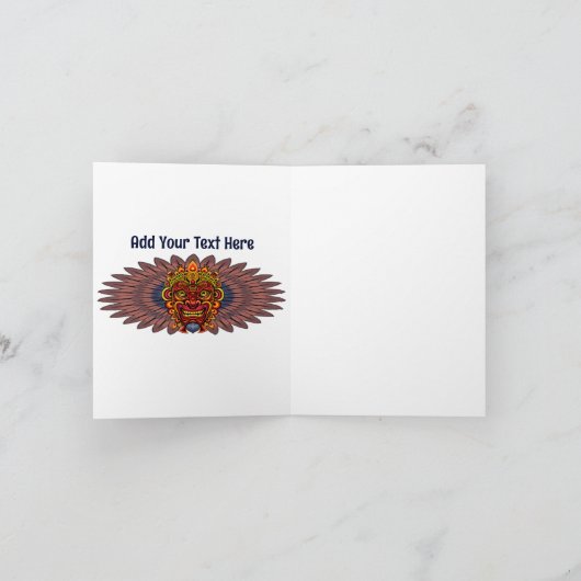 Tribal Warrior King ritueel masker Notitiekaartje (Binnen)