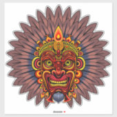 Tribal Warrior King ritueel masker Sticker (Vel)