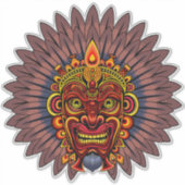 Tribal Warrior King ritueel masker Sticker (Voorkant)