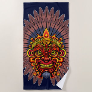 Tribal Warrior King ritueel masker Strandlaken