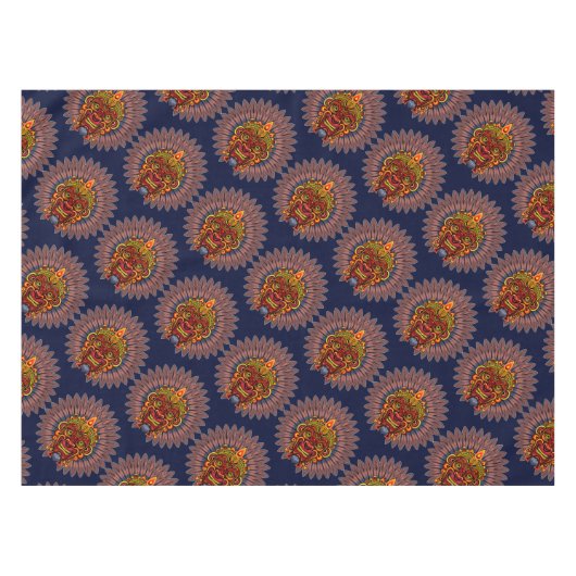 Tribal Warrior King ritueel masker Tafelkleed (Voorkant (Horizontaal))