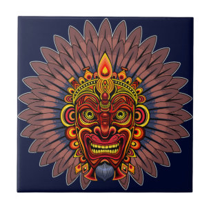 Tribal Warrior King ritueel masker Tegeltje