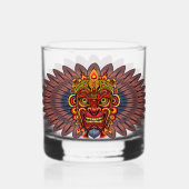 Tribal Warrior King ritueel masker Whisky Glas (Achterkant)