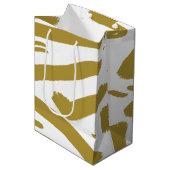 Tribal White en Gold Medium Cadeauzakje (Voorkant Gekanteld)