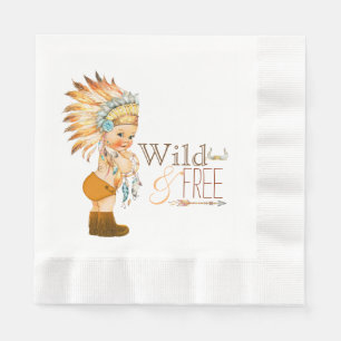 Tribal Wild en Free Boy Baby shower Servet