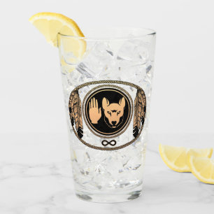 Tribal Wolf Art Glasses Metis Flag Drinkware Glas