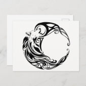 Tribal Wolf Briefkaart (Voorkant / Achterkant)