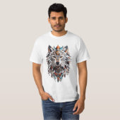 Tribal wolf dier ontworpen tshirt (Voorkant volledig)