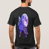 Tribal Wolf Howling at Moon T-Shirt | Mystical Blu (Dos)