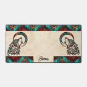 Tribal Wolf huilen bij de maan Bureaumat (Voorkant)