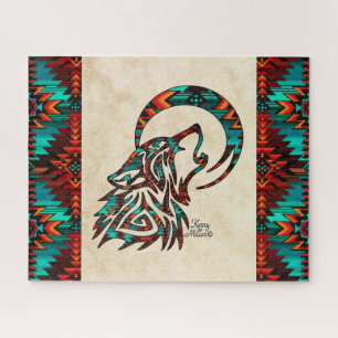 Tribal Wolf Jigzaag Puzzle Legpuzzel