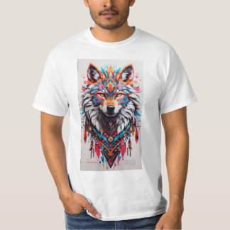 Tribal Wolf Mandala T-Shirt - Levendig en uniek