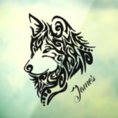 Tribal Wolf met naam Raamsticker (Vel 3)