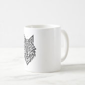 Tribal Wolf Mug – Bold Geometric Animal Design (Devant droit)