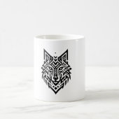 Tribal Wolf Mug – Bold Geometric Animal Design (Centre)