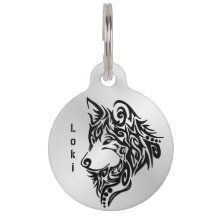 Tribal Wolf Name Licentie en Contact Pet ID Tag