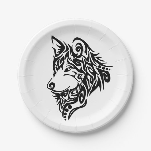 Tribal Wolf Papieren Bordje (Voorkant)
