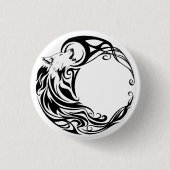 Tribal Wolf Ronde Button 3,2 Cm (Voorkant)
