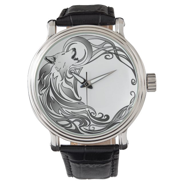 Tribal Wolf - Shaded Horloge (Voorkant)