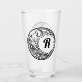 Tribal Wolf - Shaded Monogram Glas (Voorkant)