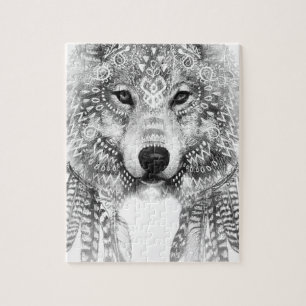 Tribal Wolf Spirit Legpuzzel