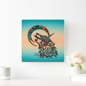 Tribal Wolf Square Wall klok (Huis)