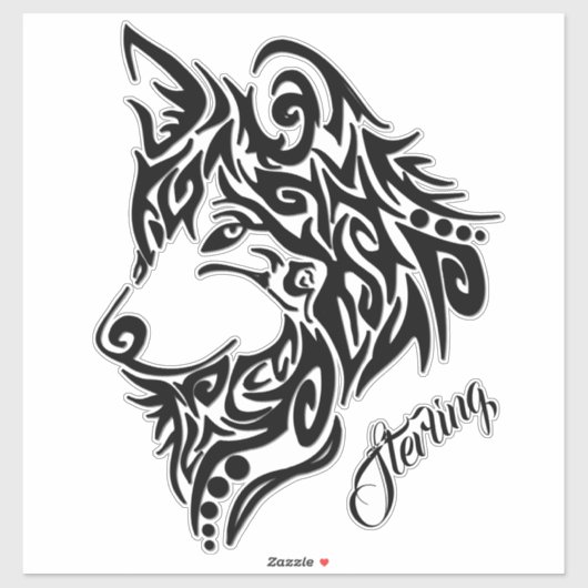 Tribal Wolf Sticker (Vel)