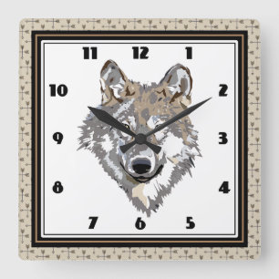 Tribal Wolf Vierkante Klok